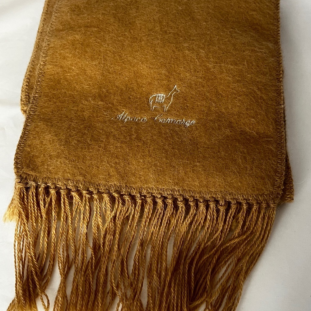 Alpaca Camargo Peruvian Alpaca Scarf Tan Beige Camel